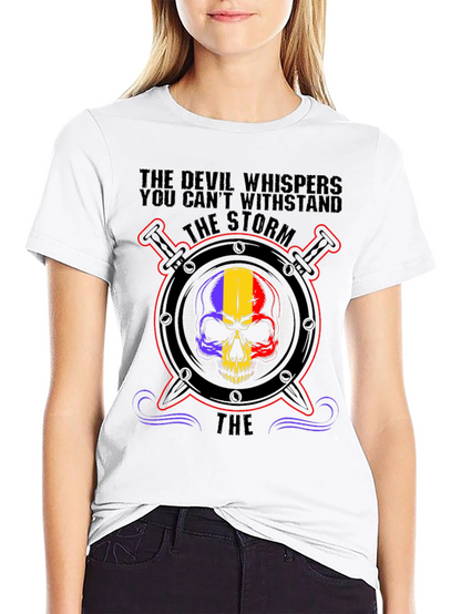 Devil Storm Skull Graphic T-Shirt