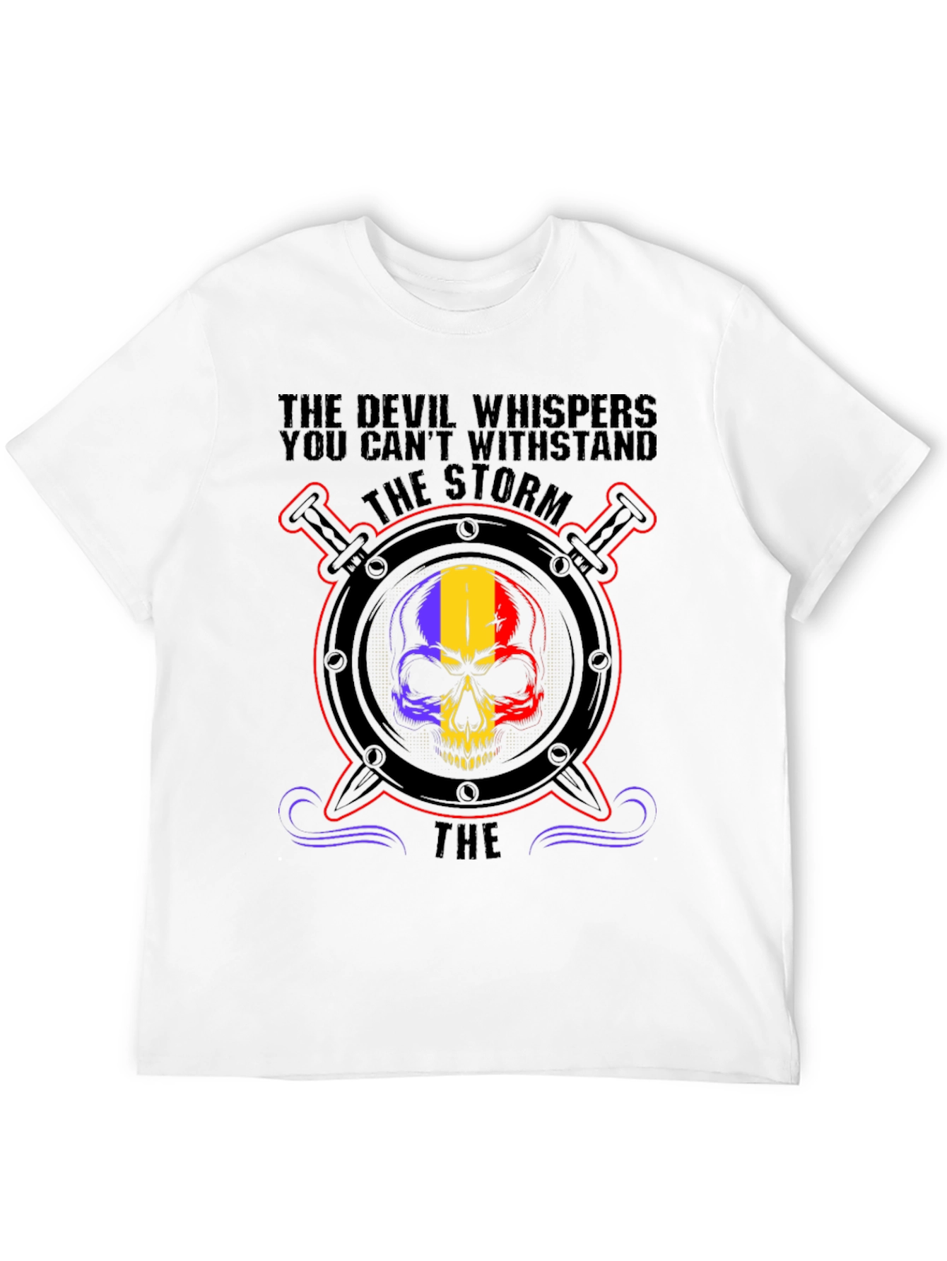 Devil Storm Skull Graphic T-Shirt