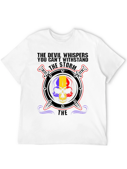 Devil Storm Skull Graphic T-Shirt