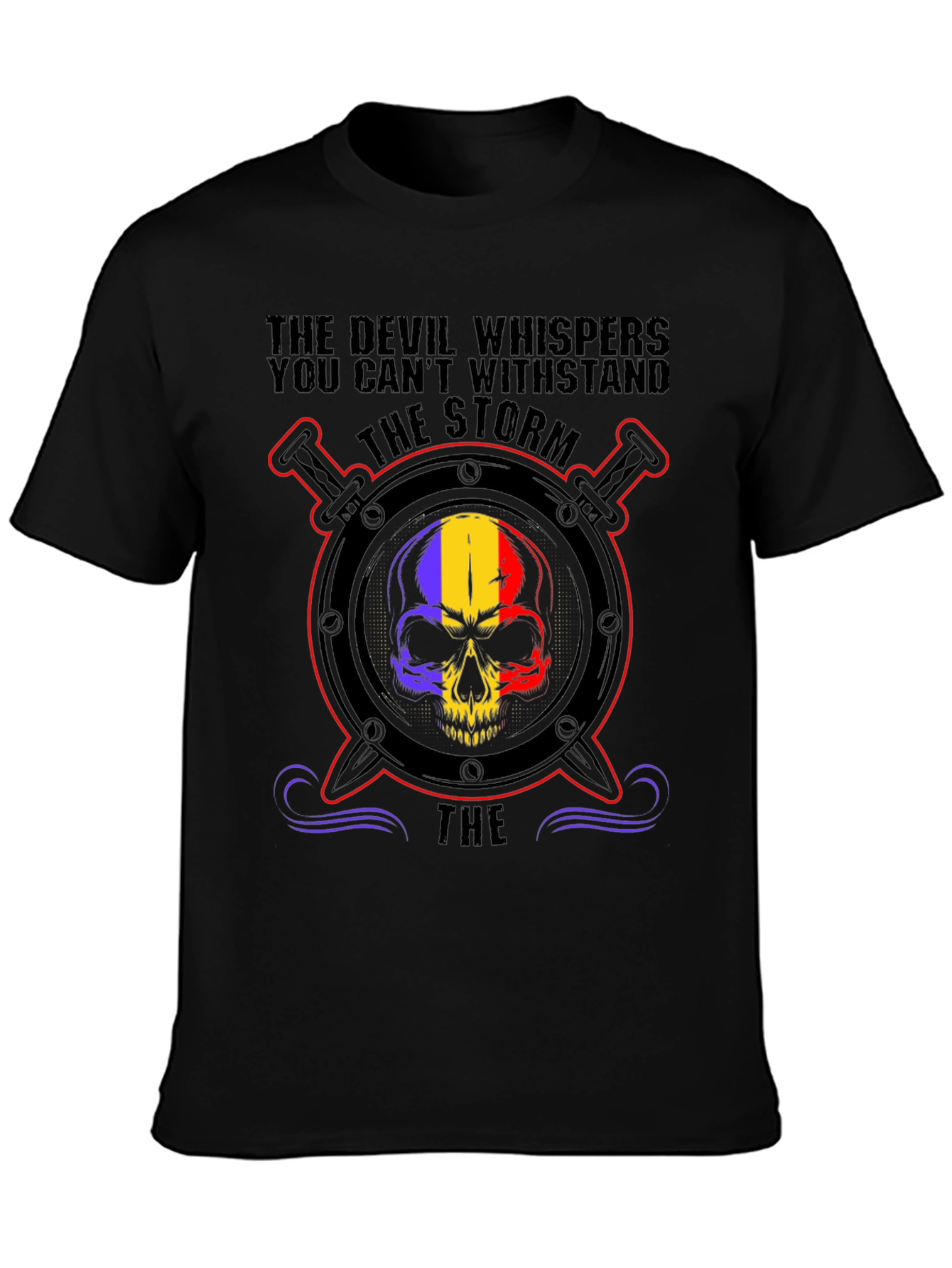 Devil Storm Skull Graphic T-Shirt