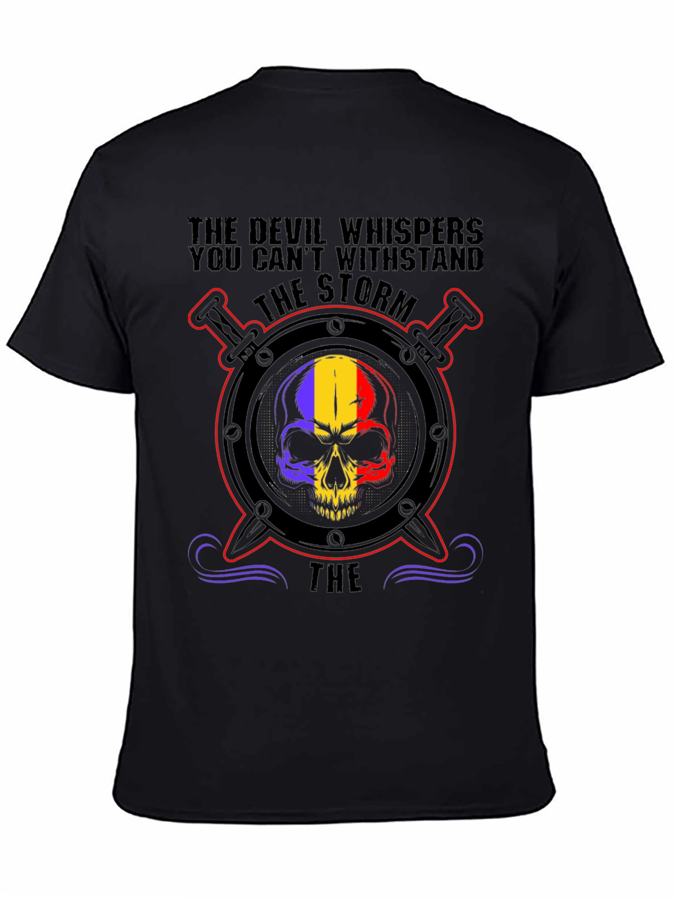 Devil Storm Skull Graphic T-Shirt