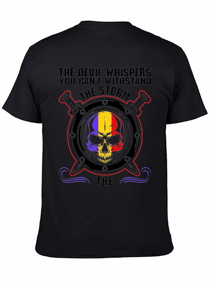 Devil Storm Skull Graphic T-Shirt