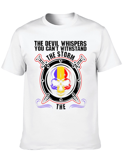 Devil Storm Skull Graphic T-Shirt