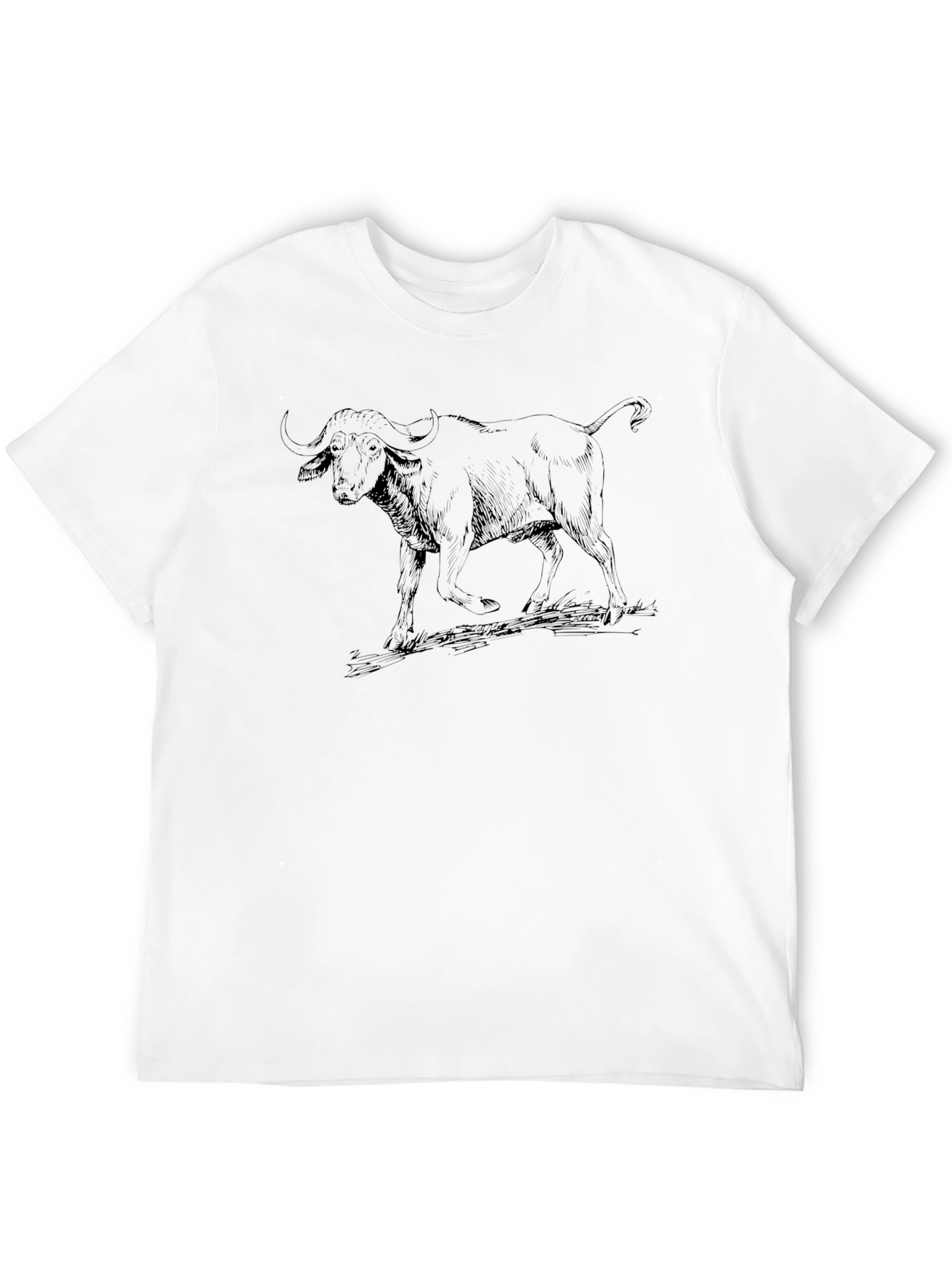 Buffalo Sketch Tee - Black Cotton Graphic T-Shirt