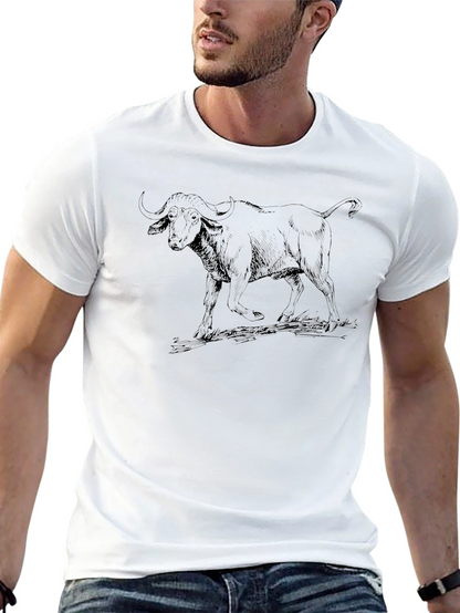 Buffalo Sketch Tee - Black Cotton Graphic T-Shirt