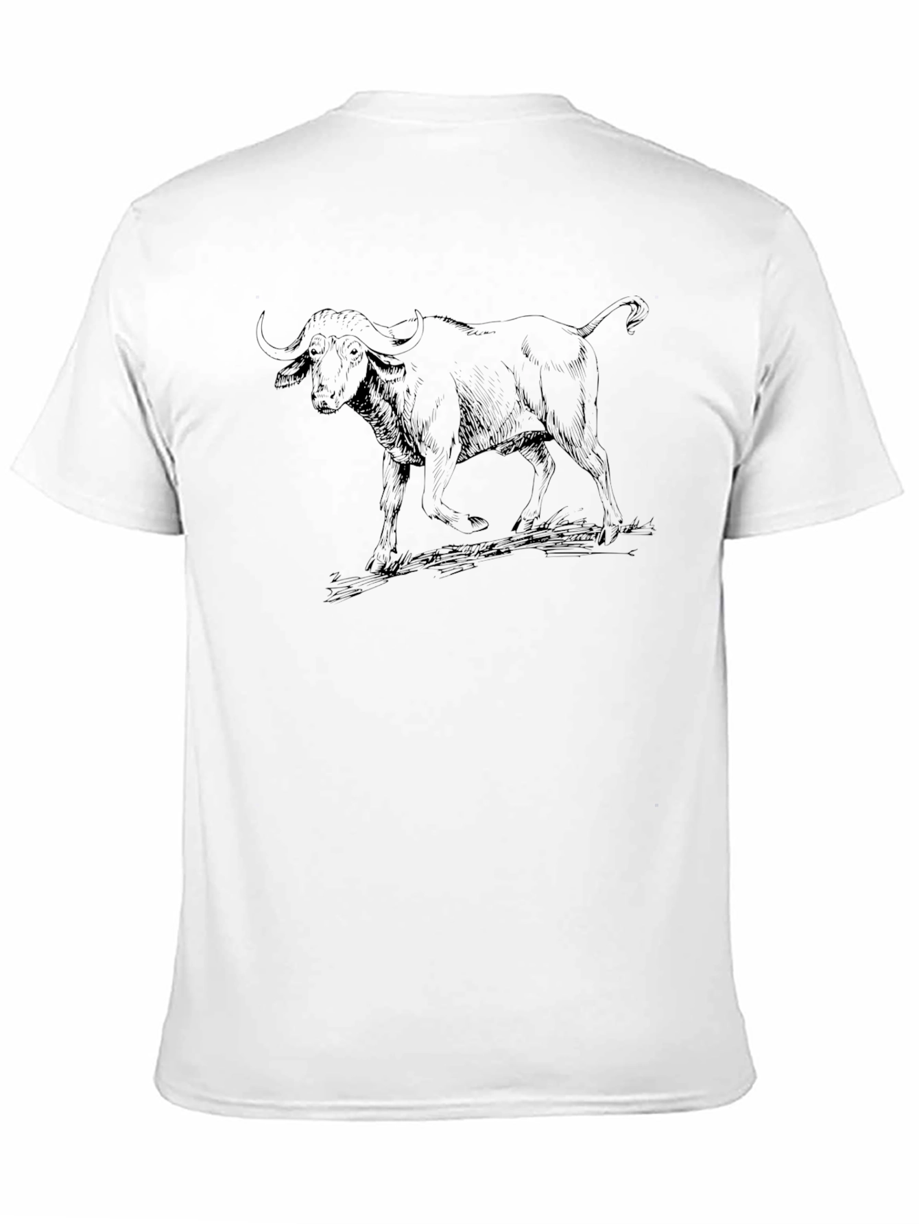 Buffalo Sketch Tee - Black Cotton Graphic T-Shirt
