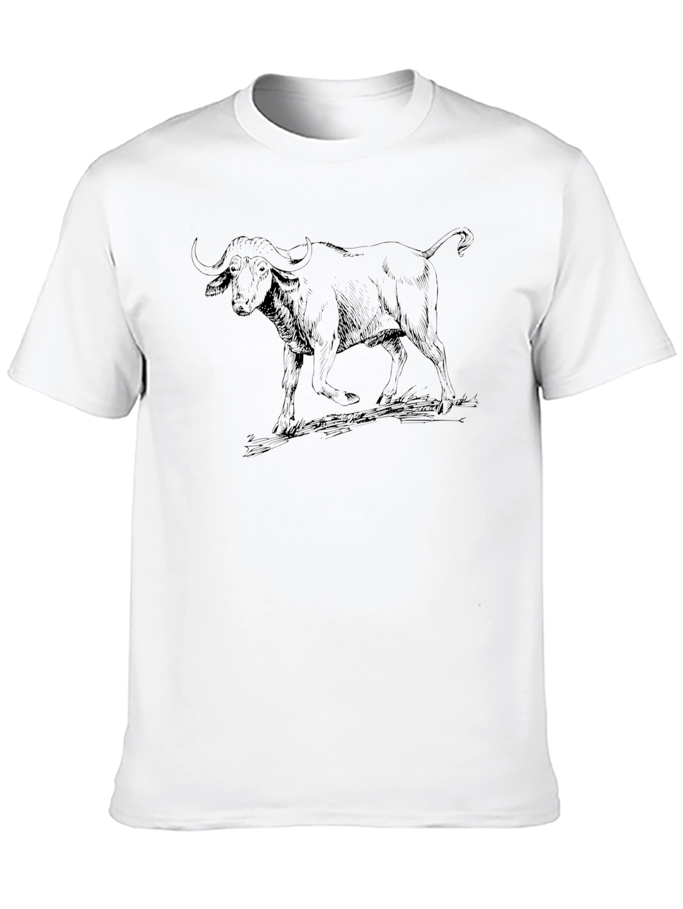 Buffalo Sketch Tee - Black Cotton Graphic T-Shirt