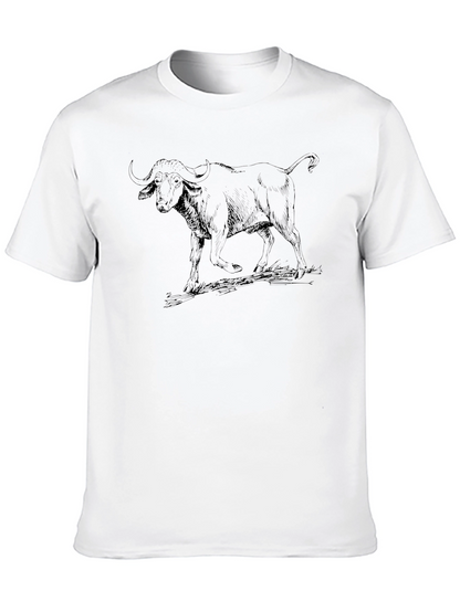 Buffalo Sketch Tee - Black Cotton Graphic T-Shirt