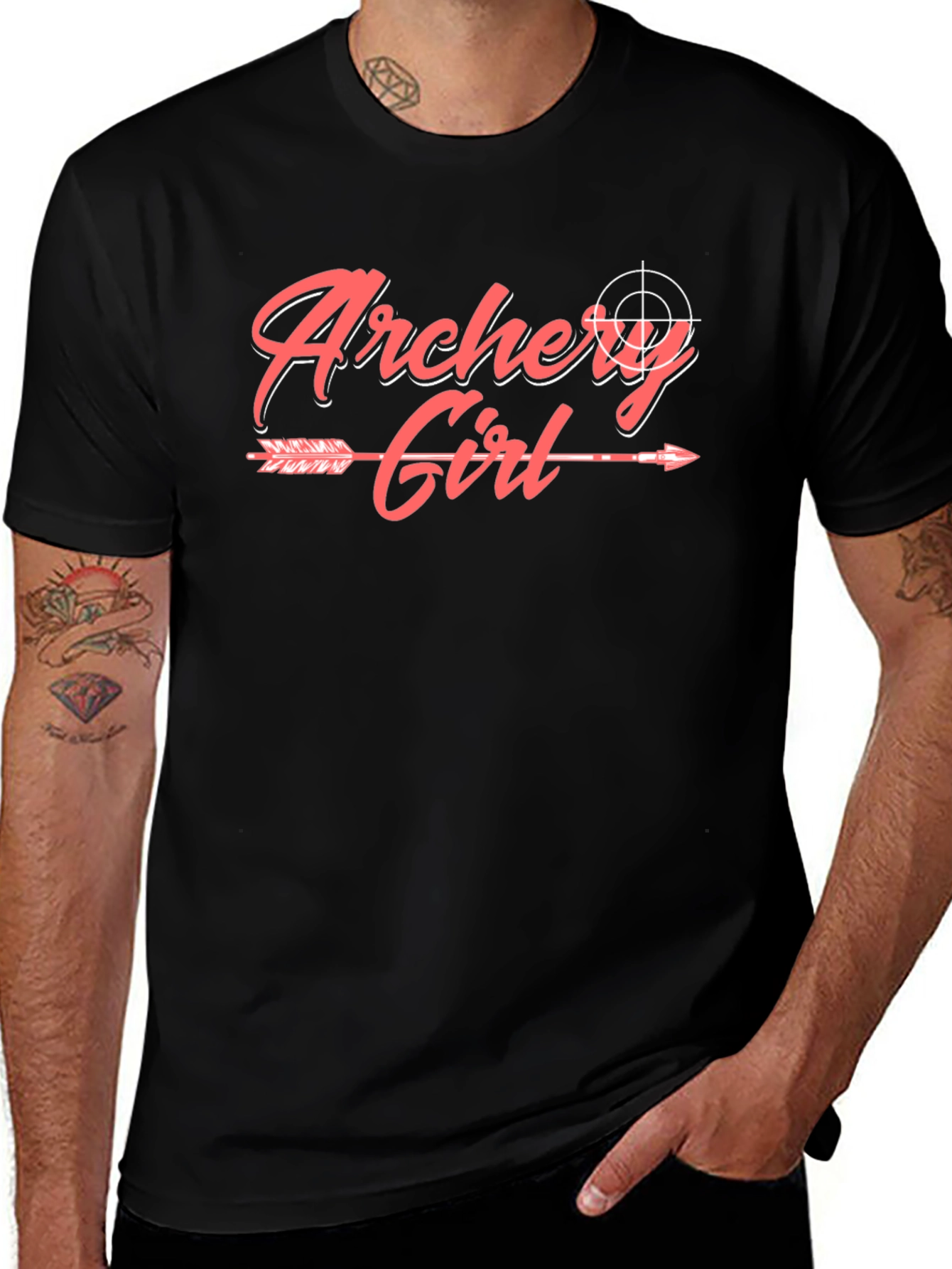 Archery Girl Arrow Graphic Tee - Trendy Sportswear