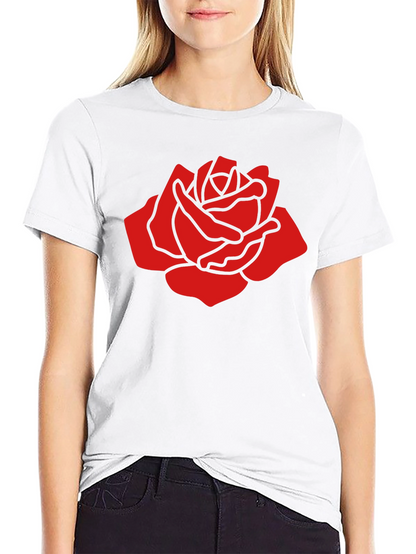 Bold Red Rose Graphic T-Shirt