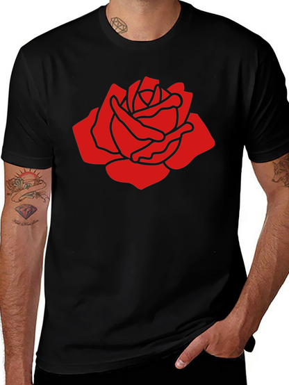 Bold Red Rose Graphic T-Shirt