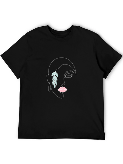 Abstract Woman Face Black T-Shirt