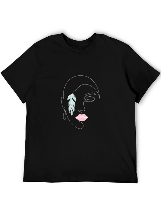 Abstract Woman Face Black T-Shirt