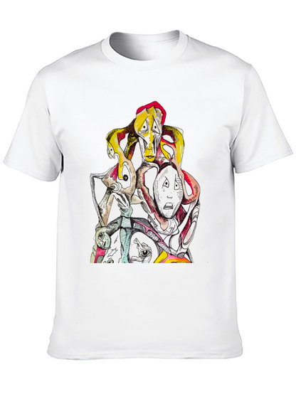Abstract Faces Graphic Tee - Unique Design
