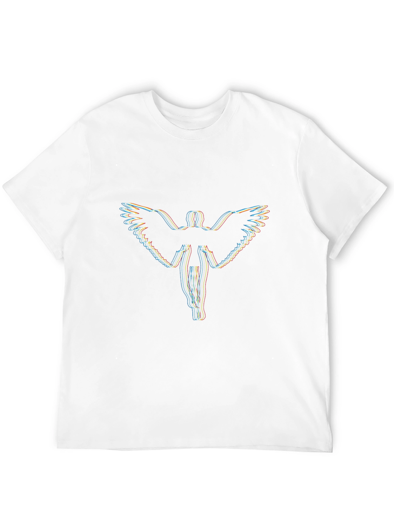 Abstract Angel Wings Graphic Black T-Shirt