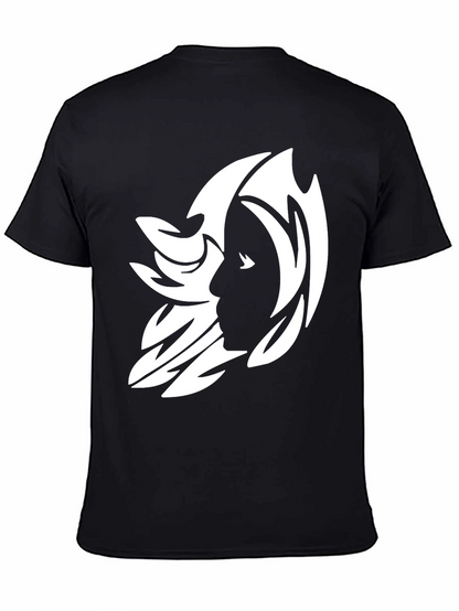 Abstract Silhouette Graphic Tee - Black
