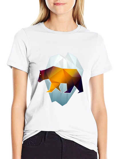Geometric Bear Graphic Tee - Modern Black T-Shirt