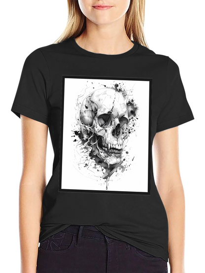 Skull Graphic Tee - Black Cotton