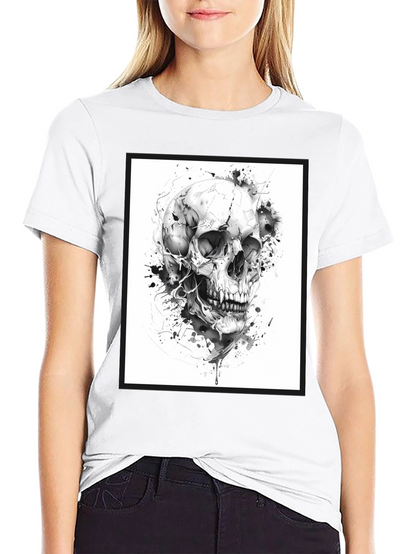 Skull Graphic Tee - Black Cotton