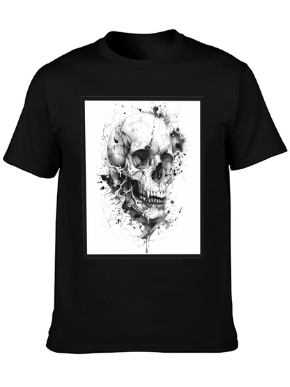 Skull Graphic Tee - Black Cotton