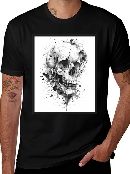 Skull Graphic Tee - Black Cotton
