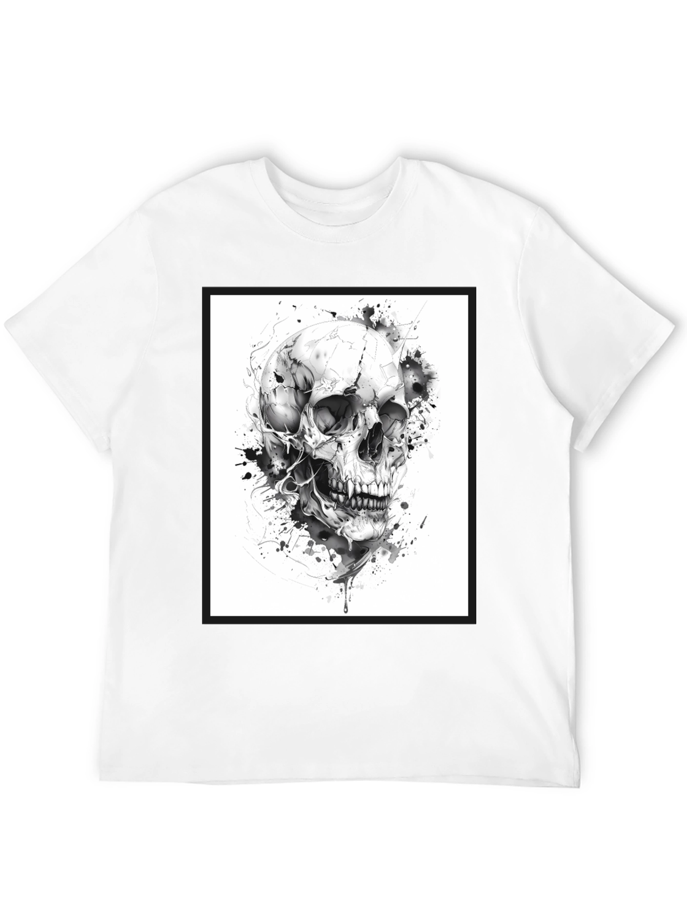 Skull Graphic Tee - Black Cotton