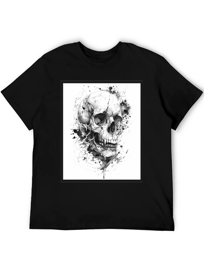 Skull Graphic Tee - Black Cotton