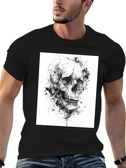 Skull Graphic Tee - Black Cotton