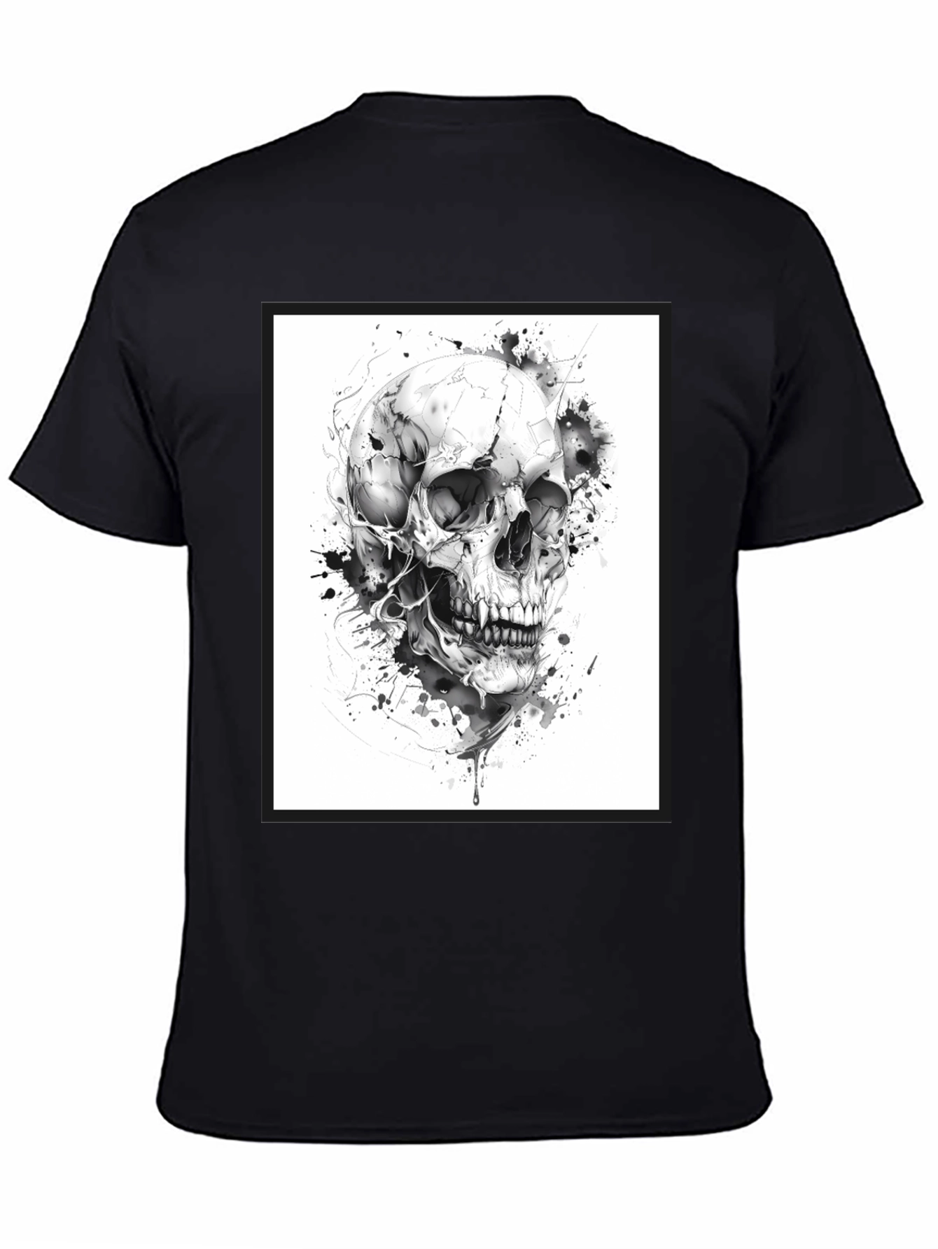 Skull Graphic Tee - Black Cotton