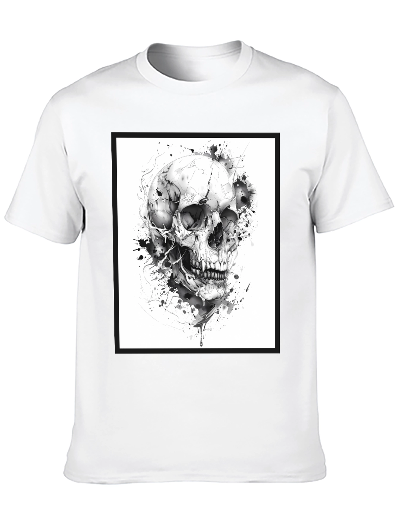 Skull Graphic Tee - Black Cotton