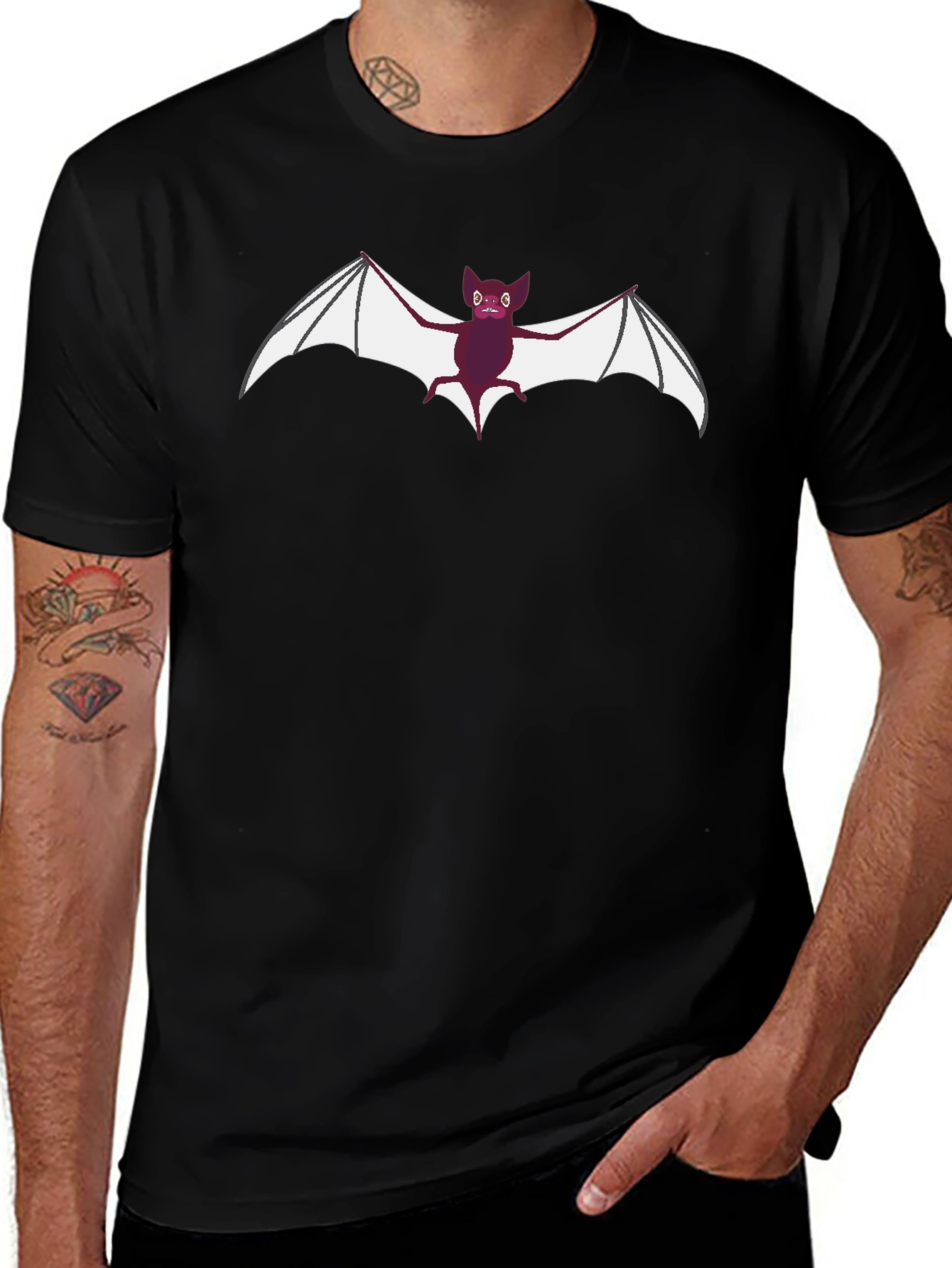 Bat Graphic Black T-Shirt