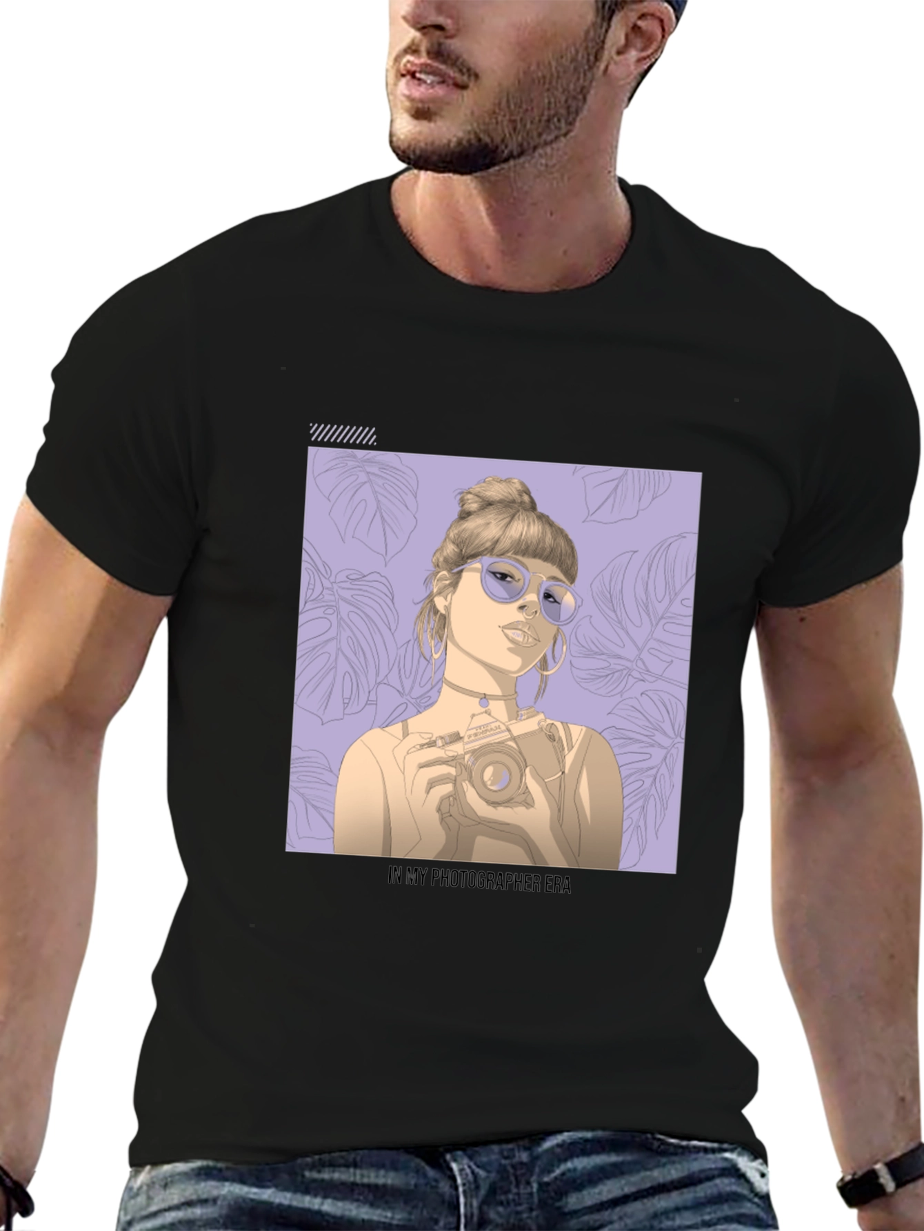 Photographer Era Graphic Tee - Stylish Unisex Black T-Shirt