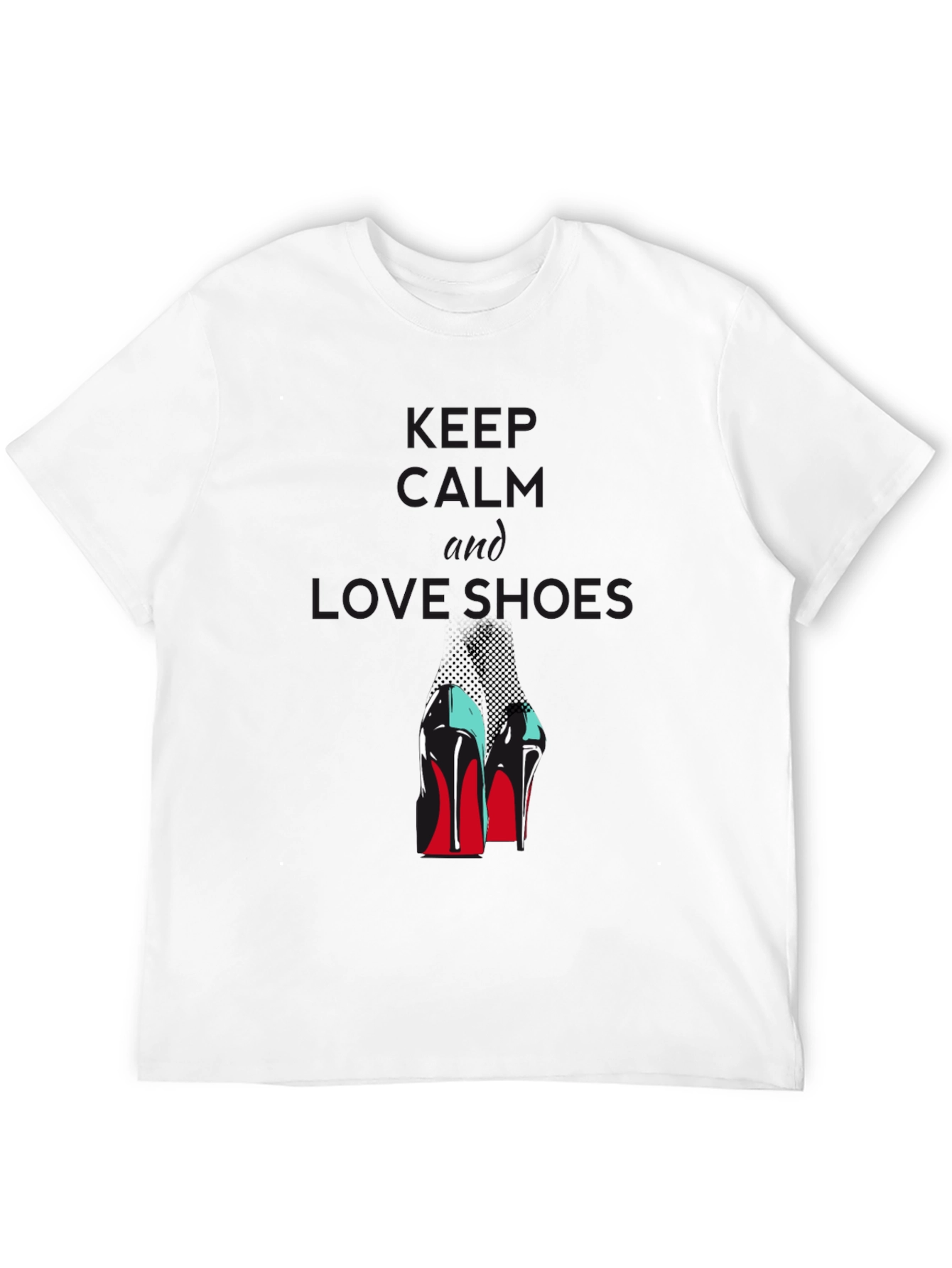 Keep Calm and Love Shoes Black T-Shirt