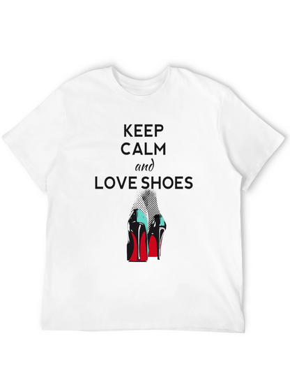 Keep Calm and Love Shoes Black T-Shirt