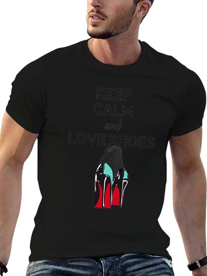 Keep Calm and Love Shoes Black T-Shirt