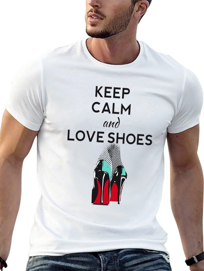 Keep Calm and Love Shoes Black T-Shirt