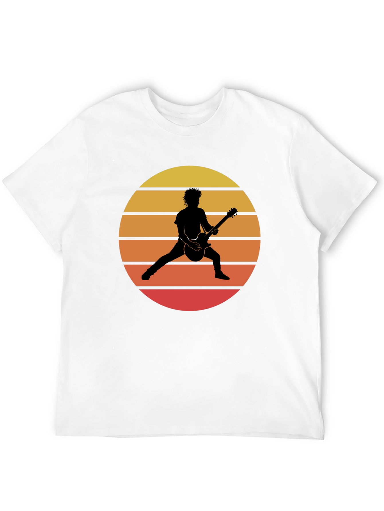 Retro Sunset Guitarist Graphic T-Shirt