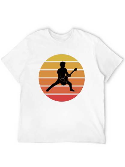 Retro Sunset Guitarist Graphic T-Shirt