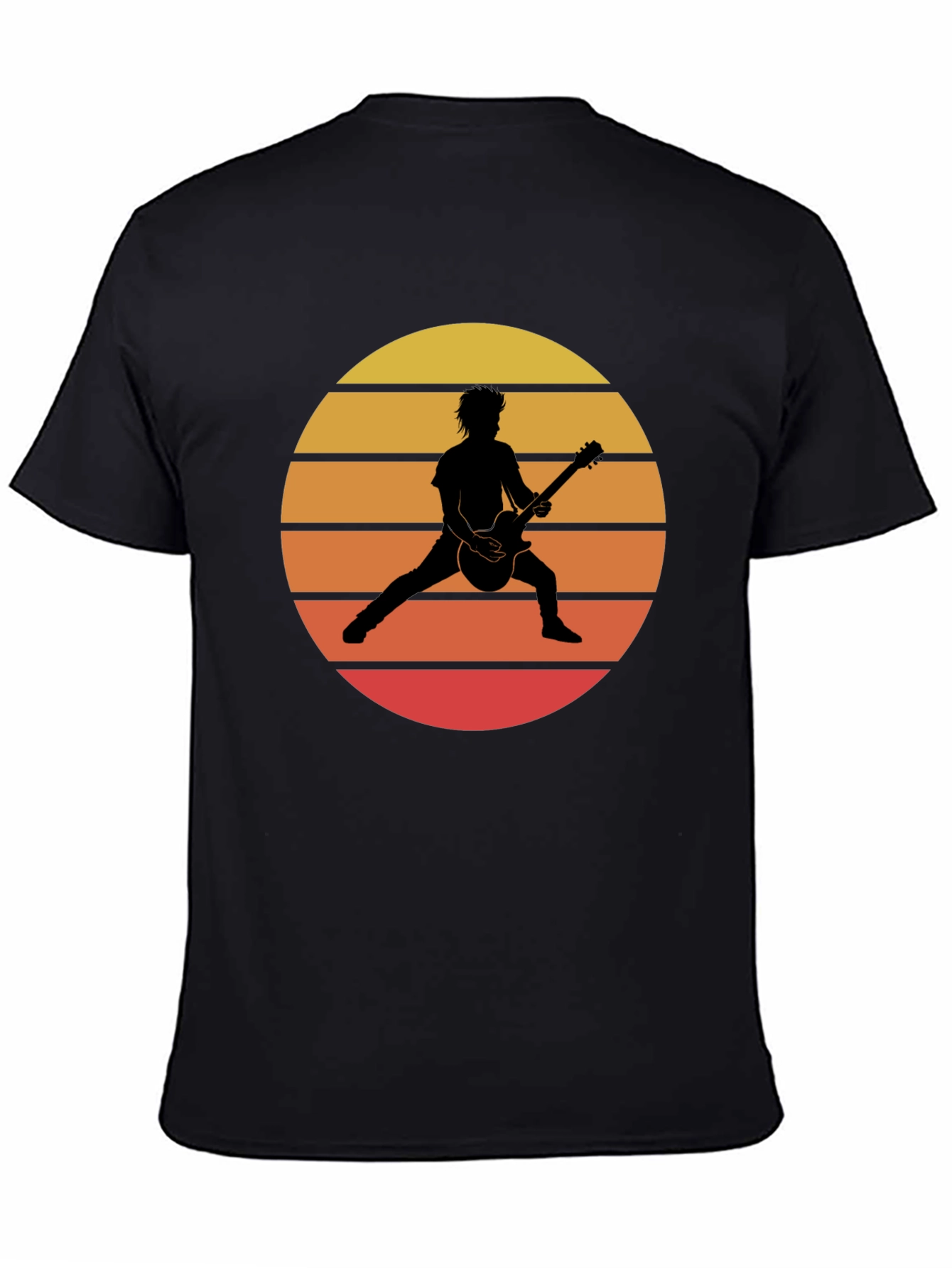 Retro Sunset Guitarist Graphic T-Shirt