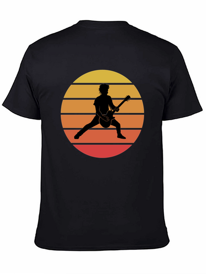 Retro Sunset Guitarist Graphic T-Shirt