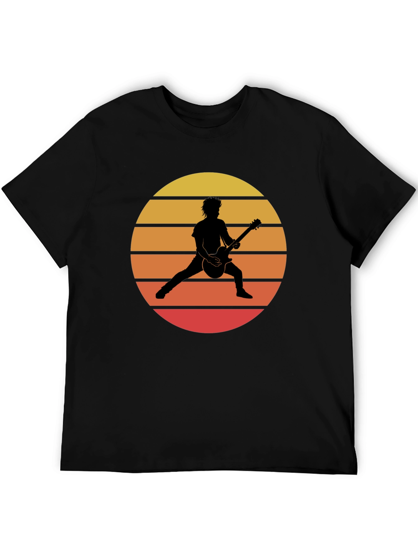 Retro Sunset Guitarist Graphic T-Shirt