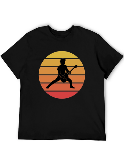 Retro Sunset Guitarist Graphic T-Shirt