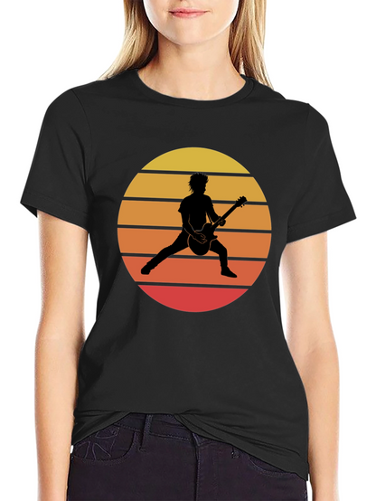Retro Sunset Guitarist Graphic T-Shirt
