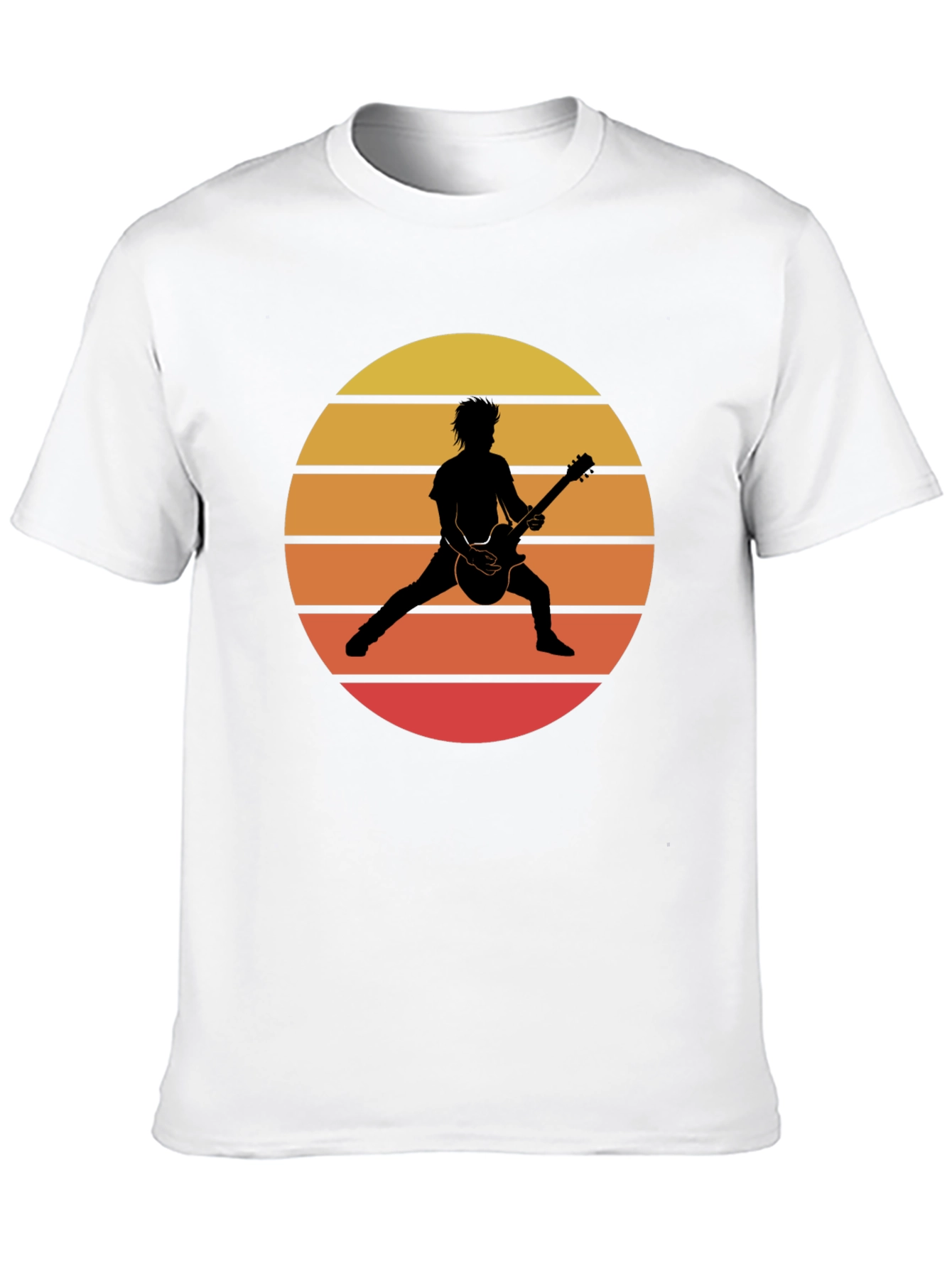 Retro Sunset Guitarist Graphic T-Shirt