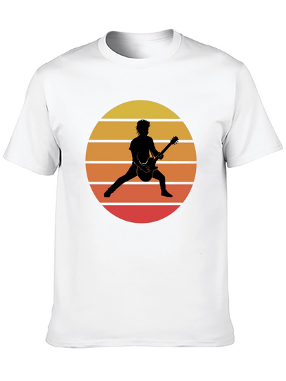 Retro Sunset Guitarist Graphic T-Shirt