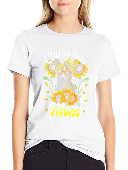 Chihuahua Mom Sunflower T-Shirt