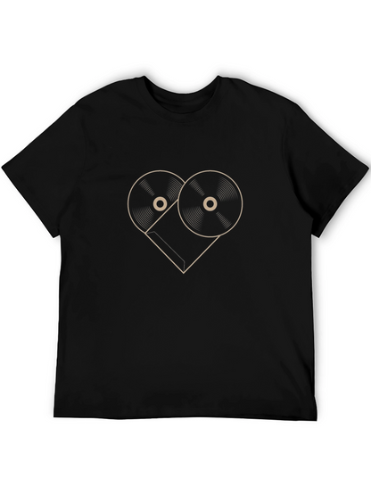 Vinyl Heartbeat Mens Graphic Tee