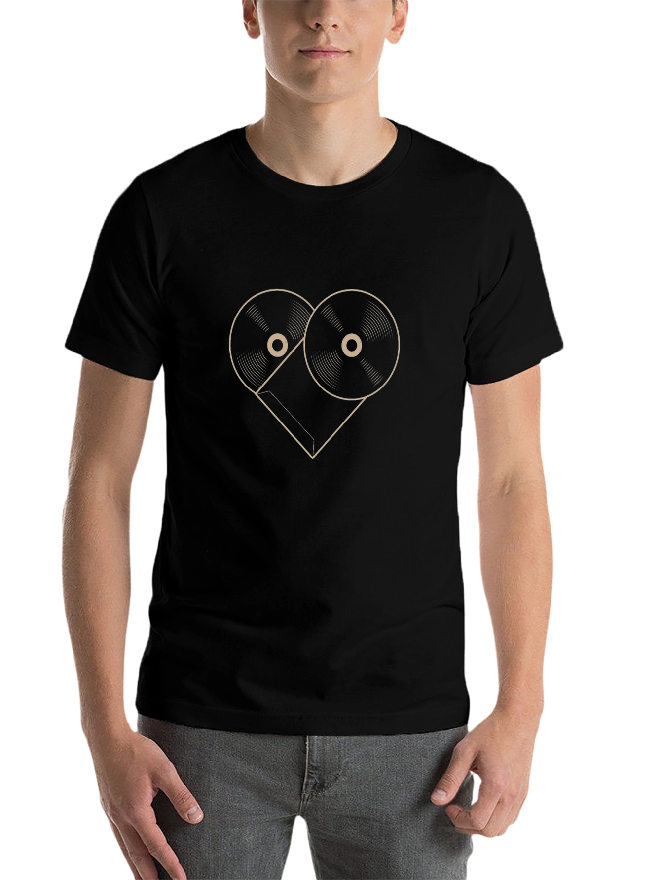 Vinyl Heartbeat Mens Graphic Tee