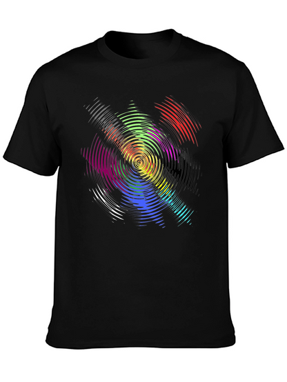 Psychedelic Swirl Graphic T-Shirt - Black