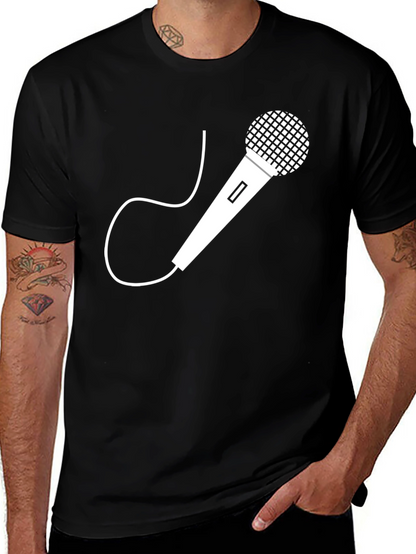 Microphone Graphic T-Shirt - Classic Black Tee